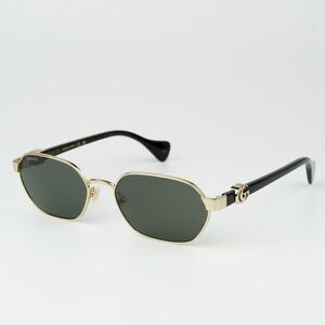 NEW Gucci GG1593S 001 Gold Grey Geometric Unisex Sunglasses GG 1593S
